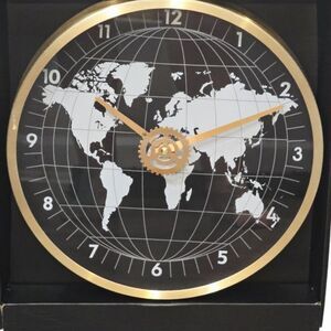 At Home World Map 12" Quartz Wall Clock
